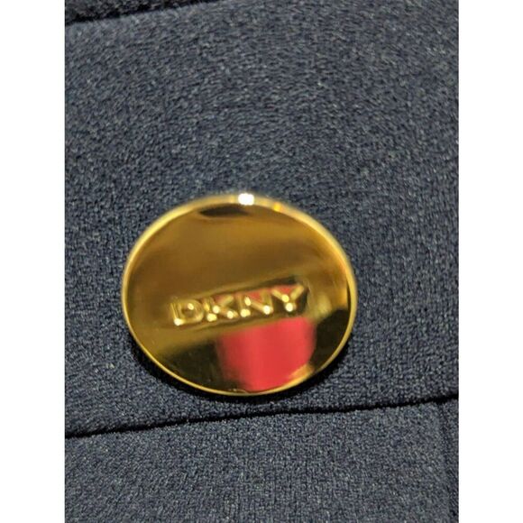 DKNY Women's Blue Solid Sleeveless Button Embellished Mini Dress Size 14 NWT - Picture 6 of 7